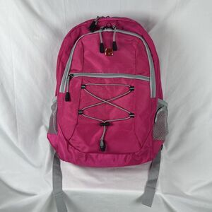 SwissGear Hiking Backpack Pink/Gray Zip Closure Padded Straps External Pockets